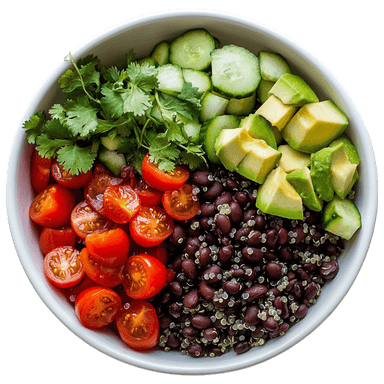 Salade de quinoa aux haricots noirs et avocat