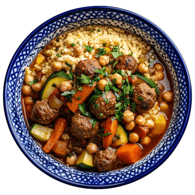 Couscous aux boulettes et merguez