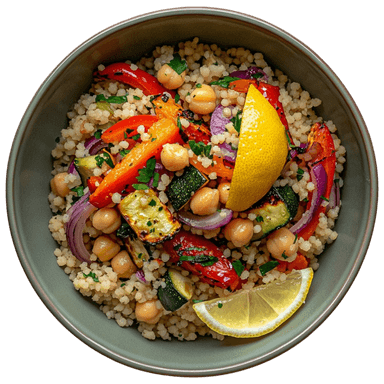 Couscous aux pois chiches et légumes grillés