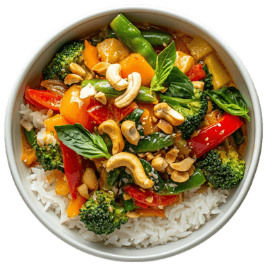 Curry thaï aux légumes croquants et lait de coco