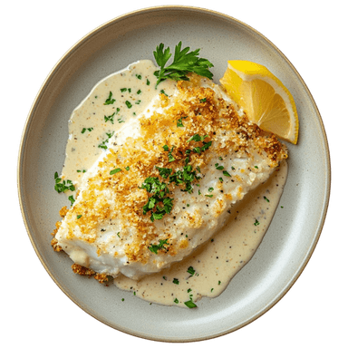 Filets de poisson blanc gratinés à la moutarde