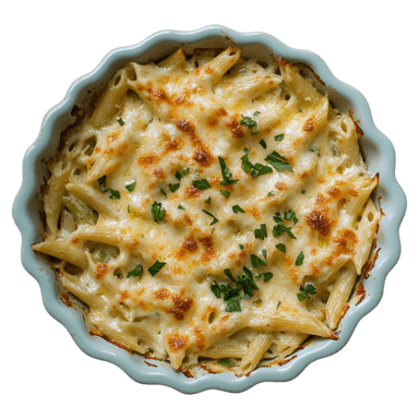 Gratin de pâtes au thon et aux poireaux