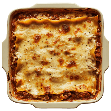 Lasagnes à la bolognaise gratinées au parmesan