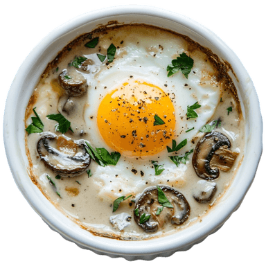 Œufs cocotte aux champignons
