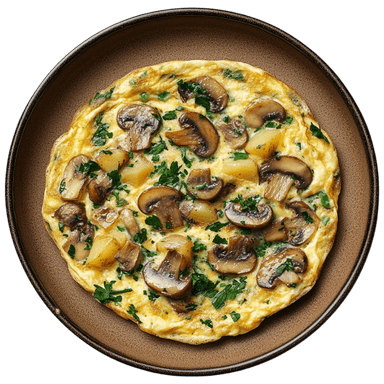 Omelette aux champignons et pommes de terre