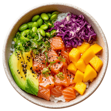 Poke bowl saumon et mangue