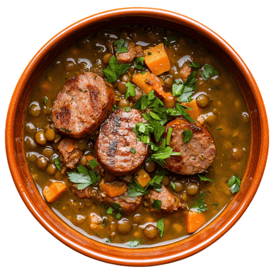Ragoût de saucisses aux lentilles