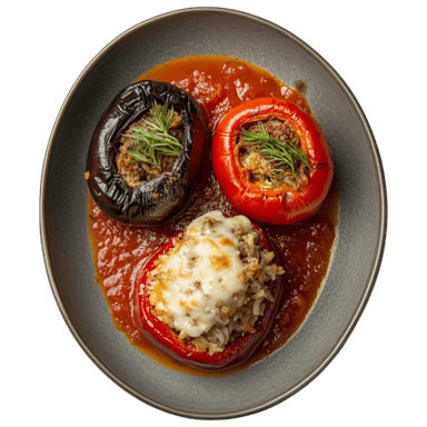 Trio de légumes farcis à la méditerranéenne