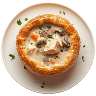 Vol-au-vent à la volaille et aux champignons